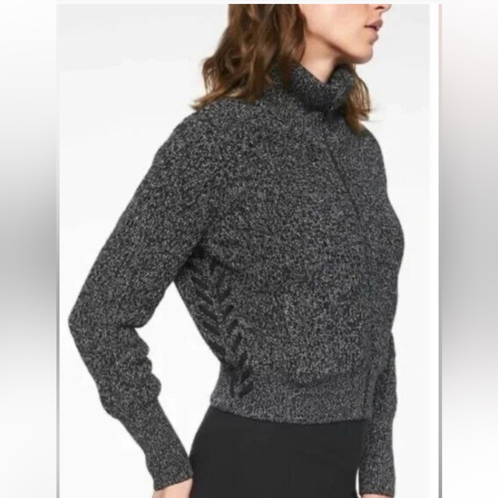 Athleta Swissvale Bomber Charcoal Sweater